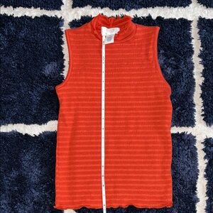 Red Sleeveless Ribbed Top